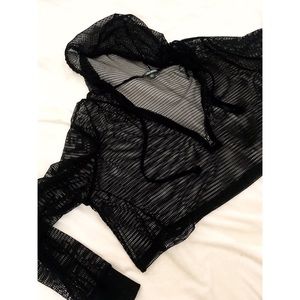Black See Thru Mesh Crop Top